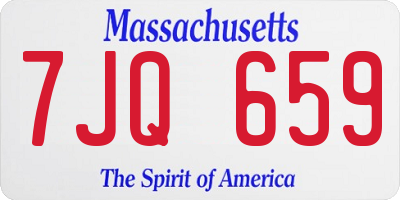 MA license plate 7JQ659