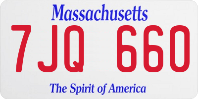 MA license plate 7JQ660