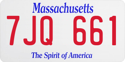 MA license plate 7JQ661