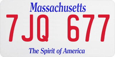 MA license plate 7JQ677