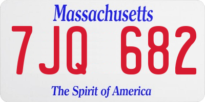 MA license plate 7JQ682