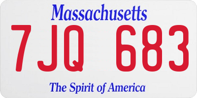 MA license plate 7JQ683