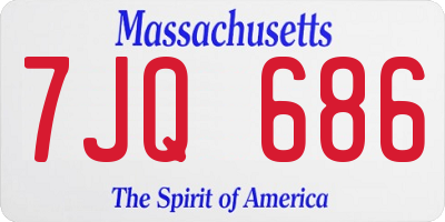 MA license plate 7JQ686