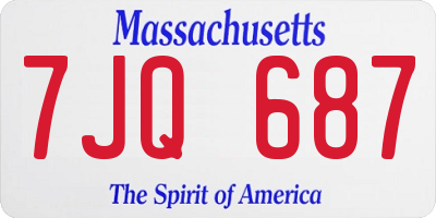 MA license plate 7JQ687