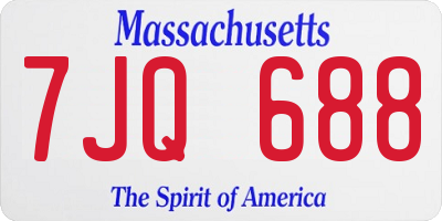 MA license plate 7JQ688