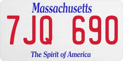 MA license plate 7JQ690