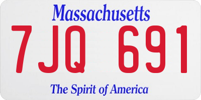 MA license plate 7JQ691