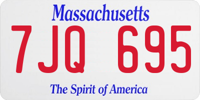 MA license plate 7JQ695