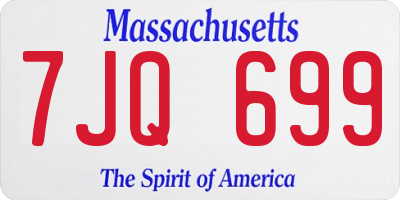 MA license plate 7JQ699