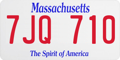 MA license plate 7JQ710
