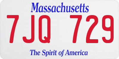 MA license plate 7JQ729