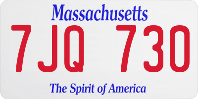 MA license plate 7JQ730