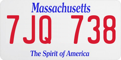 MA license plate 7JQ738