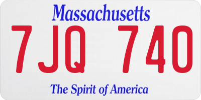 MA license plate 7JQ740