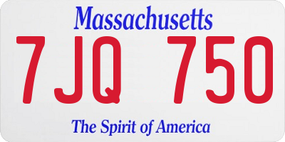 MA license plate 7JQ750