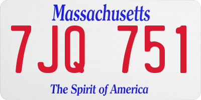 MA license plate 7JQ751