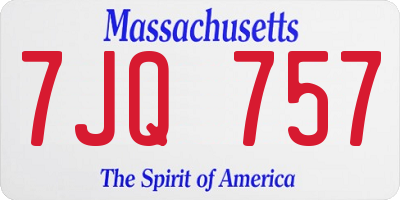 MA license plate 7JQ757