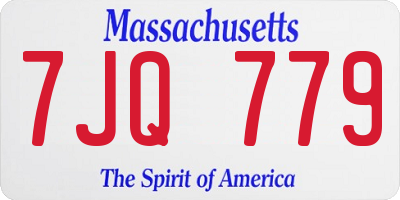 MA license plate 7JQ779