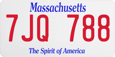 MA license plate 7JQ788