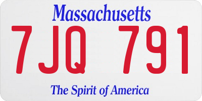 MA license plate 7JQ791