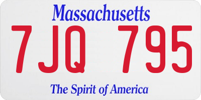 MA license plate 7JQ795