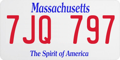 MA license plate 7JQ797
