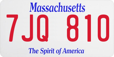 MA license plate 7JQ810