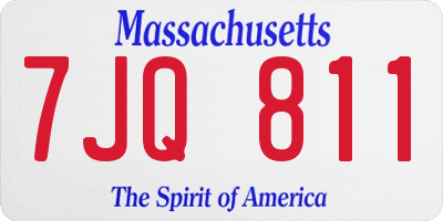 MA license plate 7JQ811