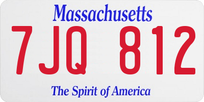 MA license plate 7JQ812