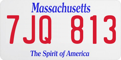 MA license plate 7JQ813