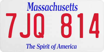 MA license plate 7JQ814