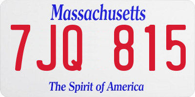 MA license plate 7JQ815