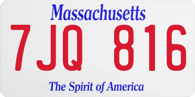 MA license plate 7JQ816