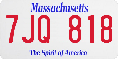 MA license plate 7JQ818