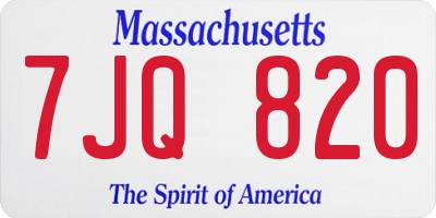 MA license plate 7JQ820