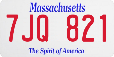 MA license plate 7JQ821