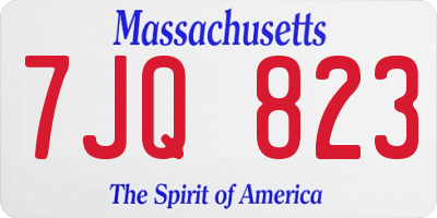 MA license plate 7JQ823