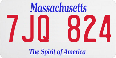 MA license plate 7JQ824