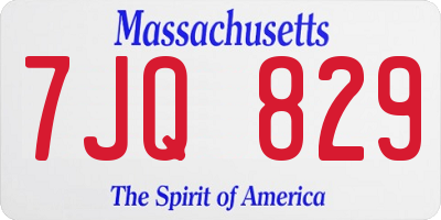 MA license plate 7JQ829