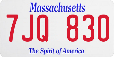 MA license plate 7JQ830