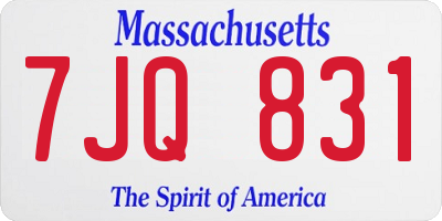 MA license plate 7JQ831