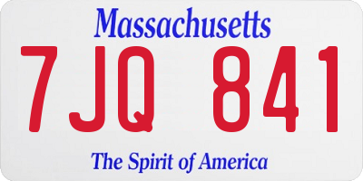 MA license plate 7JQ841