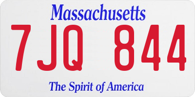MA license plate 7JQ844