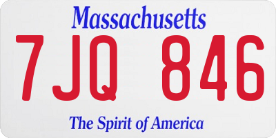 MA license plate 7JQ846