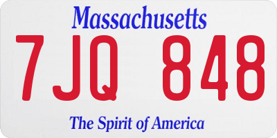 MA license plate 7JQ848