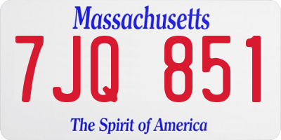 MA license plate 7JQ851
