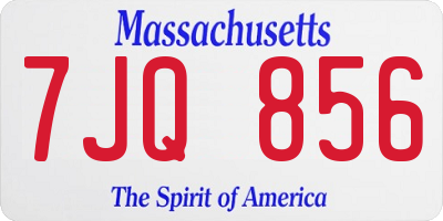 MA license plate 7JQ856