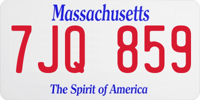 MA license plate 7JQ859