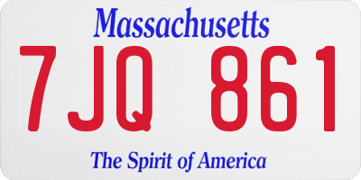 MA license plate 7JQ861