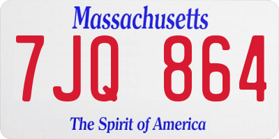 MA license plate 7JQ864